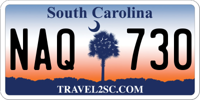 SC license plate NAQ730