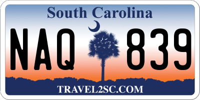 SC license plate NAQ839