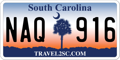 SC license plate NAQ916