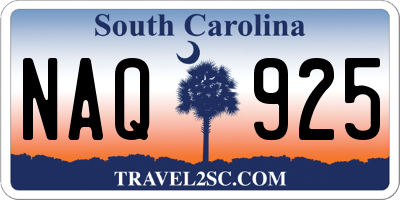 SC license plate NAQ925