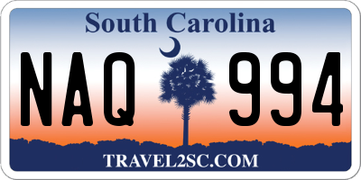 SC license plate NAQ994