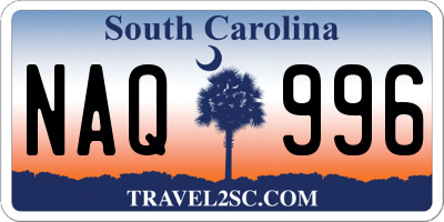 SC license plate NAQ996