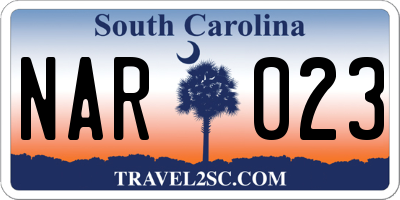 SC license plate NAR023
