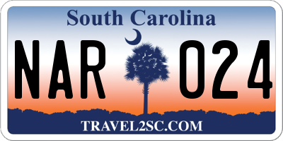 SC license plate NAR024