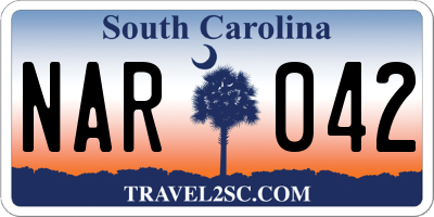 SC license plate NAR042