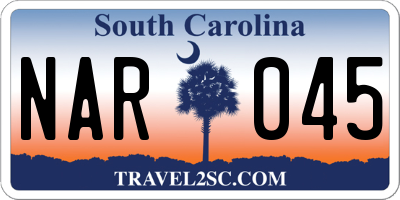 SC license plate NAR045