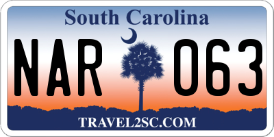 SC license plate NAR063