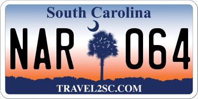 SC license plate NAR064