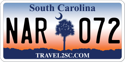 SC license plate NAR072