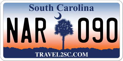 SC license plate NAR090