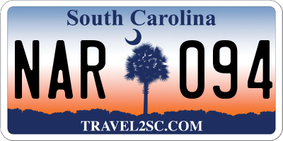 SC license plate NAR094