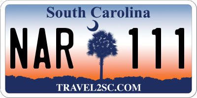 SC license plate NAR111
