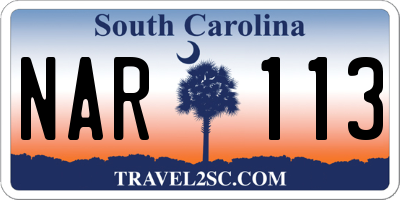 SC license plate NAR113