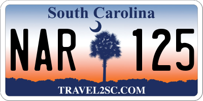 SC license plate NAR125