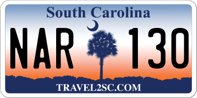 SC license plate NAR130