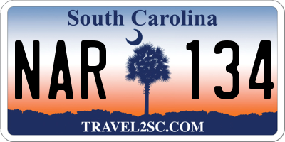 SC license plate NAR134