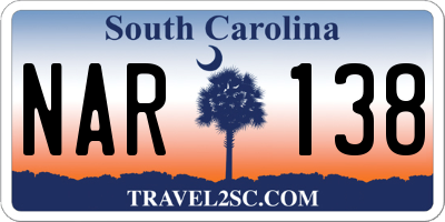 SC license plate NAR138