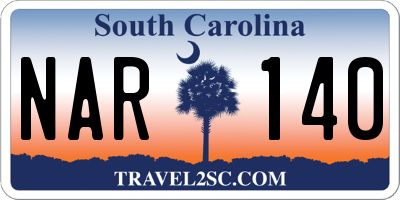 SC license plate NAR140
