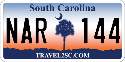 SC license plate NAR144