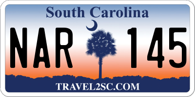 SC license plate NAR145