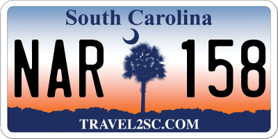 SC license plate NAR158