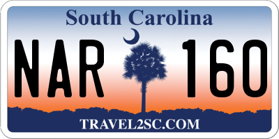 SC license plate NAR160