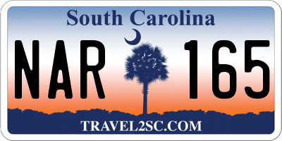 SC license plate NAR165