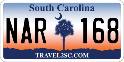 SC license plate NAR168