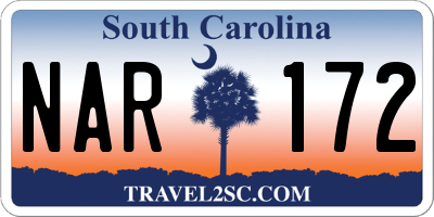 SC license plate NAR172