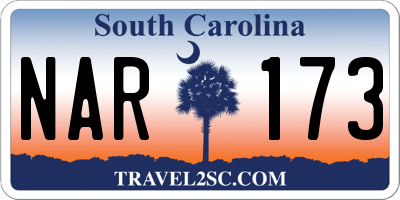 SC license plate NAR173