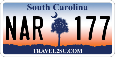 SC license plate NAR177