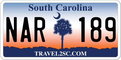 SC license plate NAR189