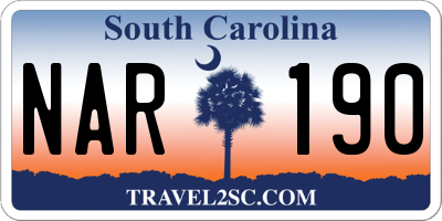 SC license plate NAR190
