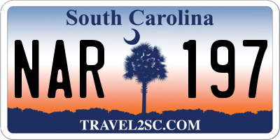SC license plate NAR197