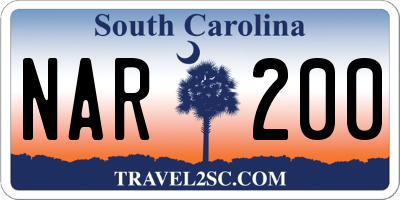 SC license plate NAR200