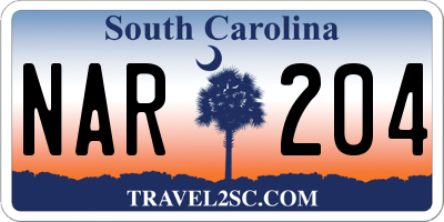SC license plate NAR204