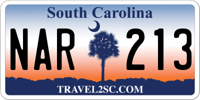 SC license plate NAR213