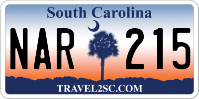 SC license plate NAR215