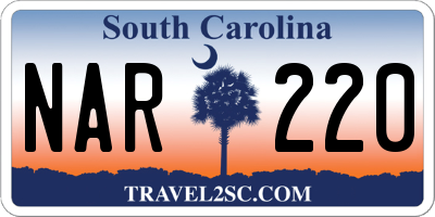 SC license plate NAR220