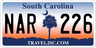 SC license plate NAR226