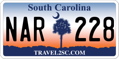 SC license plate NAR228