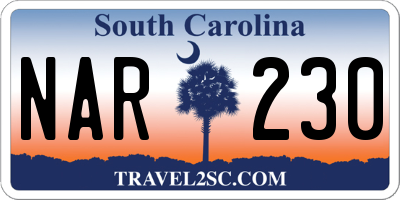 SC license plate NAR230