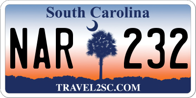 SC license plate NAR232