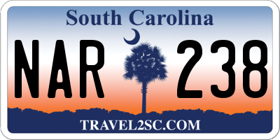 SC license plate NAR238