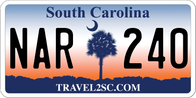 SC license plate NAR240