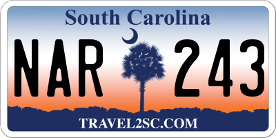 SC license plate NAR243