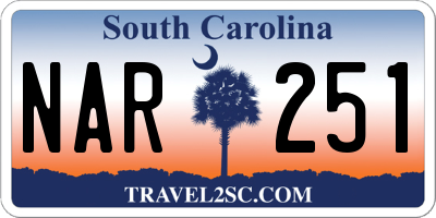 SC license plate NAR251