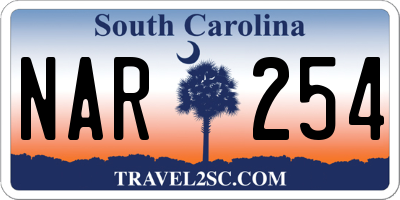 SC license plate NAR254