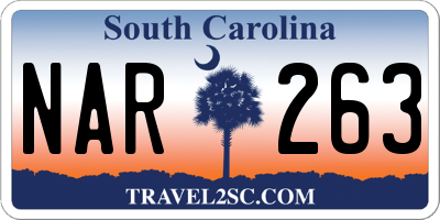 SC license plate NAR263