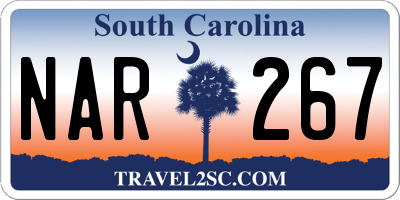 SC license plate NAR267